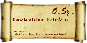 Oesztreicher Szirén névjegykártya